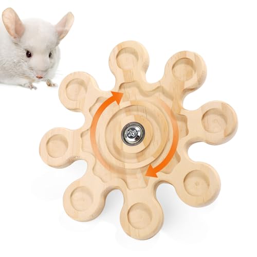 lasuroa Rotierendes Chinchilla-Spielzeug, Chinchilla Spielzeug Holz Hamster Kauspielzeug Hängendes Chinchilla-Spielzeug Chinchilla Käfig Zubehör für Chinchillas Hamster(Holzfarbe) von lasuroa