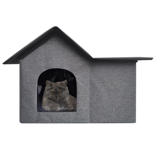 laxreheye Wetterfestes Katzenhaus für den Außenbereich,Feral Cat House | Warmes Winterhaus für streunende Katzen - Wetterfestes, warmes Katzenhaus für den Winter, wildes Katzenhaus für draußen von laxreheye