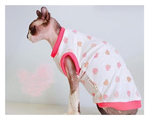 Haarlose Katze Baumwolle, Kleidung for Sphynx-Katzen, Kleidung for haarlose Sphynx-Katzen, Sommerweste, T-Shirt for haarlose Katzen(L) von lbEUR