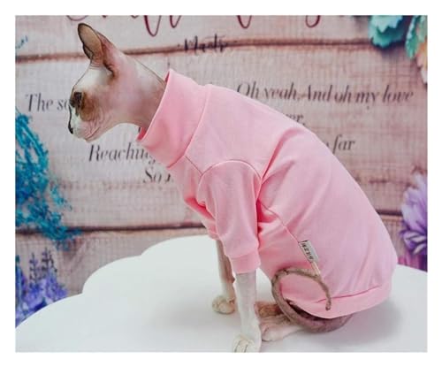 Haarlose Katze Baumwolle, Kleidung for Sphynx-Katzen, Kleidung for haarlose Sphynx-Katzen, Sphynx Thin Joker Bottomless Hairless Cat, Rosa Sweatshirt(XS) von lbEUR