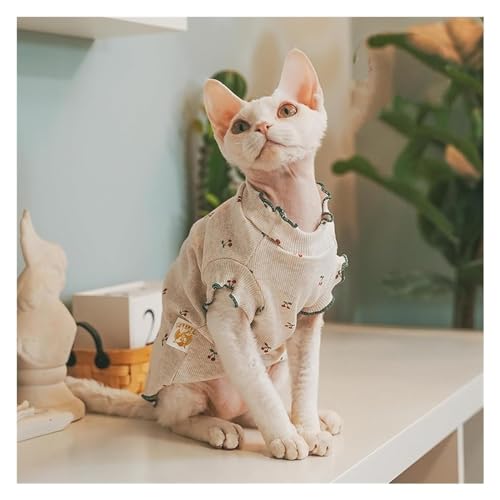 Haarlose Katze Baumwolle, Sphynx Katzenkleidung Haarlose Katzen Sommer Kurzarm Klimatisierte Kleidung(Color 1- XX-Large) von lbEUR