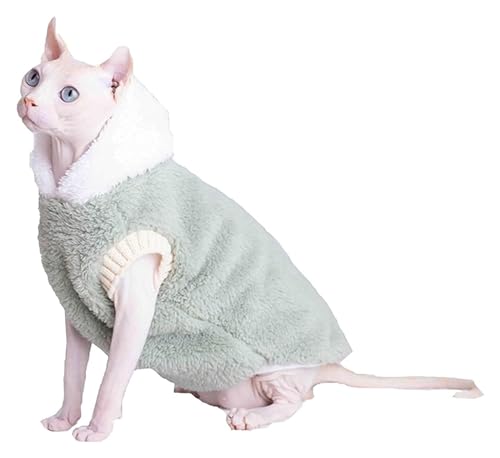 Haarlose Katze Baumwolle, Winter-Schlafanzug aus Dicker, weicher Baumwolle for Katzen, Pullover, Kätzchen-Shirts mit ärmelloser Haustierkleidung(XXL) von lbEUR