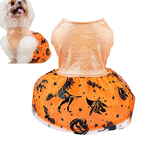 Haustier Halloween Kleidung, Haustier Katze Kostüme, Urlaub Katze Outfits Hunde Mädchen Halloween Leichte Kleidung Hund Kostüm Welpen Kleid Doggie Party Zubehör Outfit Lear-au von lear-au