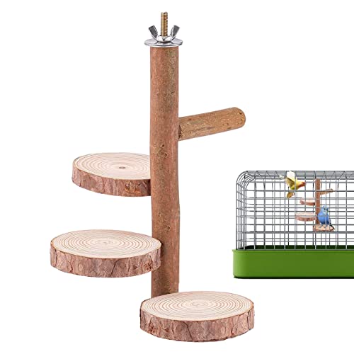 Vogel-Sitzstange, Spielzeug, Haustier, Papageien, Spielplatz, Vogelspielplatz für Wohnzimmer, Balkon, Garten – Vogelsitzstange, Holzständer, kleine, mittelgroße Papageien, Ruheplatz für Garten und von lear-au