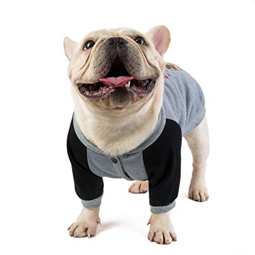 Bulldog Hundebekleidung für Hunde, Hundekleidung, Größe S, Grau von leconpet