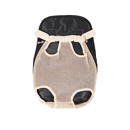 Leconpet Haustier-Trage-Rucksack, Beine Out Verstellbarer Haustier-Front-Katzen-Hundetragetasche, Easy-Fit Hunde-Reiserucksack Tragetasche für Wandern, Camping für kleine, Katzen (L, Creme) von leconpet