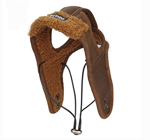 Leconpet Hunde Fliegermütze Hund Winter Pilotenmütze mit Ohrenklappen für kaltes Wetter (Medium, Kaffee) von leconpet