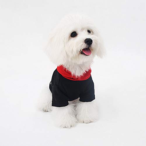 Leconpet Hunde-Kapuzenpullover für kleine Hunde, aus Baumwolle, für Frühling und Herbst, für Hunde, ohne Samt, Größe M, Schwarz von leconpet