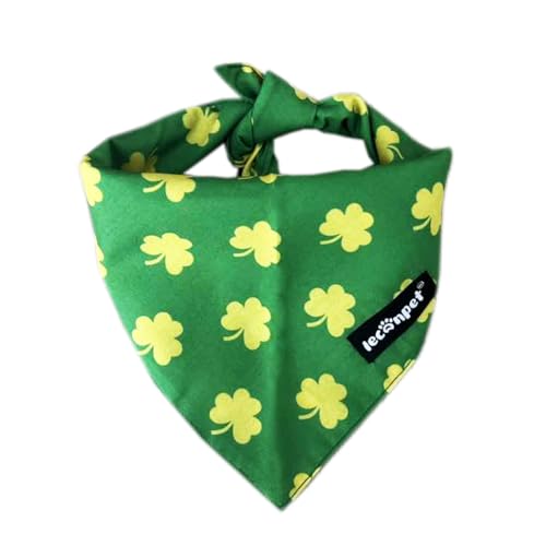 Leconpet Hundehalstuch für Haustiere, St. Patrick's Day Haustierschal, verstellbare Dreieck-Lätzchen, Kleeblatt-Haustier-Schals für Hunde und Katzen (1, Medium) von leconpet