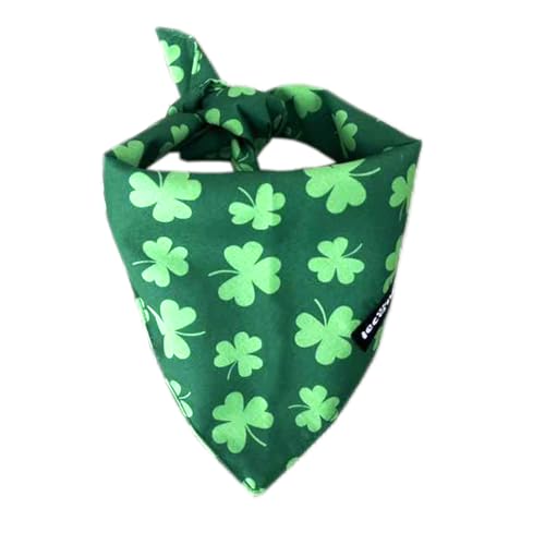 Leconpet Hundehalstuch für Haustiere, St. Patrick's Day Haustierschal, verstellbare Dreieck-Lätzchen, Kleeblatt-Haustier-Schals für Hunde und Katzen (2, Medium) von leconpet