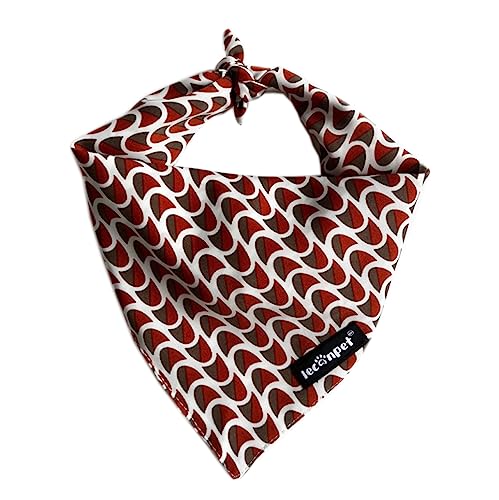 Leconpet Hundehalstuch für kleine, mittelgroße und große Hunde, weich, dreieckig, Welpen, Katze, Bandana, Lätzchen (Medium, rotes Wellenmuster) von leconpet