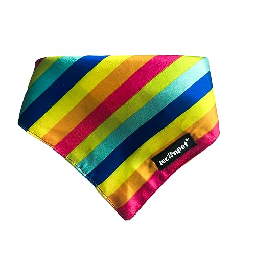 Leconpet Hundehalstuch für kleine, mittelgroße und große Hunde, weiches Dreieck, Welpen, Katze, Bandana, Lätzchen (groß, Regenbogen) von leconpet