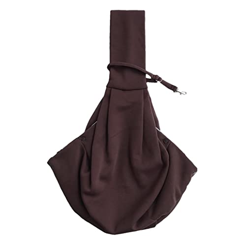 Leconpet Hundeschling-Tragetasche, Umhängetasche für Haustiere mit Handytasche, Sicherheitsschnalle, Sicherheitsschloss, geeignet für Welpen, kleine Hunde, und Katzen für Outdoor-Reisen (Braun) von leconpet