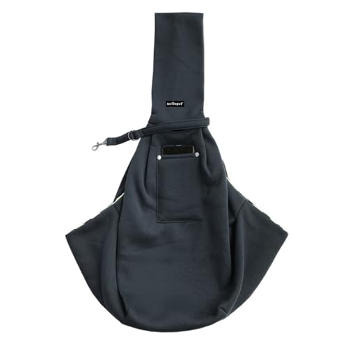 leconpet Hundeschlinge Tragetasche Schultertasche für Haustiere mit Handytasche, Sicherheitsschnalle, Sicherheitsschloss, geeignet für Welpen, kleine Hunde, Katzen für Reisen im Freien (Dunkelgrau) von leconpet