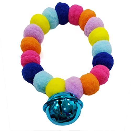 Leconpet Pom Pom Hundehalsband, Elastische Katzen-Halskette, Dekorative Plüschball, Haustierhalsband mit Glocke für Fotos, Spazierengehen, Outdoor-Sportarten (Dunkelblau, XXL) von leconpet