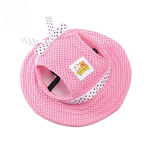 Leconpet Prinzessin Haustier Hut Hundekappen Hüte mit Nackenriemen Verstellbare Bequeme Ohrlöcher für kleine mittelgroße Hunde im Outdoor Sonnenschutz (Medium, Rosa) von leconpet