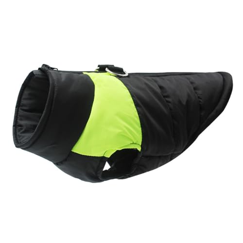 leconpet Haustier Kaltwettermantel Warmer Hundemantel Jacke mit D-Ring Verdicken Rollkragen-Hundejacke leicht und warm, einfach an- und auszuziehen, mit Reißverschluss (Grün, M) von leconpet