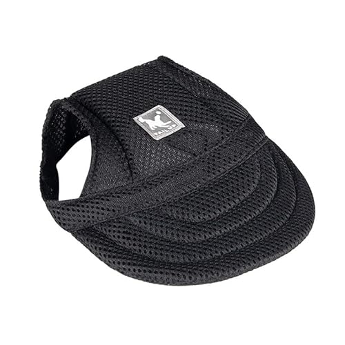 leconpet Netz-Baseball-Haustierkappen mit Ohrlöchern, verstellbar, bequem, für kleine, mittelgroße und große Hunde, Katzenkappe (klein, schwarz) von leconpet