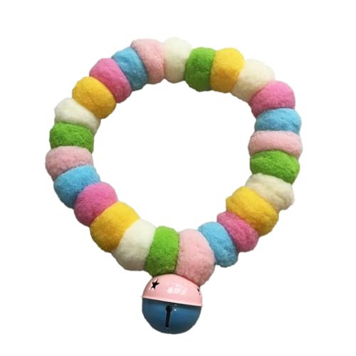 leconpet Pom Pom Ball Hundehalskette Dehnbarer Plüschball Katze Halskette Dekorative Auffällige Pom Pom Haustier Welpen Halsband mit Glocke für Fotografieren, Spazierengehen, Outdoor-Sport von leconpet