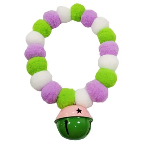 leconpet Pom Pom Hundehalsband Elastisches Katzenhalsband Dekorative Plüschball Welpenhalskette Auffällige Pom Pom Haustier Halsband Halskette mit Glocke für Fotografieren, Spazierengehen von leconpet