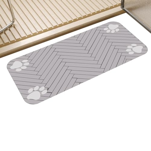 Hundefuttermatte, Katzennapfmatte, Saugfähige, rutschfeste Katzennapfunterlage, Futterunterlage für Katzen zum Schutz des Bodens, 59,9 x 89,9 cm großes Haustier-Tischset für Hunde und von lencyotool