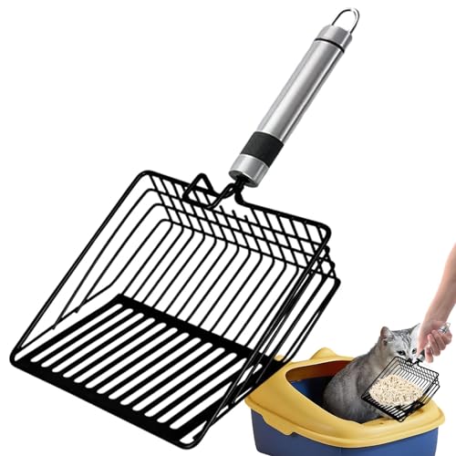 lencyotool Kitten Metal Scooper, Schaufelschaufel für kleine Haustiere - Tragbarer Katzenkotheber mit langem Griff - Ergonomischer Kätzchen-Metallschaufel, rutschfeste Katzenstreuschaufel für von lencyotool