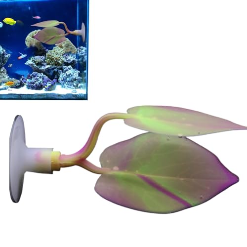 Leryveo Betta-Blätter für Aquarien, Betta-Fischblätter - Weiches Silikon-Blätter-Pad - Natürlicher Lebensraum für Fische, Betta Fish Hammock Plant Leaves Pad, Fish Rest Aquarium Plant Ornaments zum von leryveo