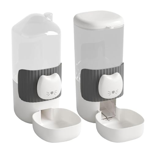 Leryveo Katzenfutter- und Wasserspender,Katzenfutter- und Wasserspender-Set | Futterautomat für Hunde,Futterspender und Wasserspender für Hunde, Katzen, Futterspender und Tränke-Set für kleine und von leryveo