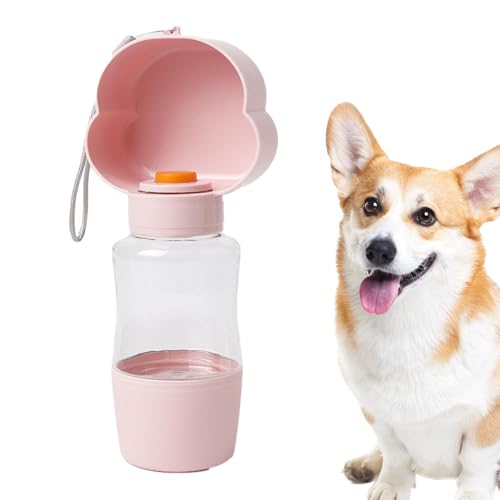 Leryveo Outdoor-Wasserflaschen für Hunde, 400 ml Outdoor-Wasserflasche und Futterbehälter für Hunde, Haustierzubehör für Hundefütterung auf Reisen, Wandern, Spazierengehen, Picknicken, Camping von leryveo