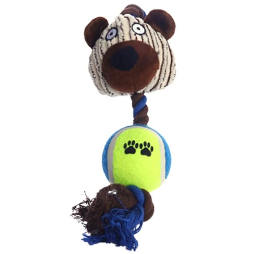 leryveo Beißspielzeug für Haustiere,Beißendes und knirschendes Haustierspielzeug aus Cord - Mit interaktivem Hundekauspielzeug aus Tennisbaumwolle und Se, Hundekaupuppe zur Linderung von leryveo