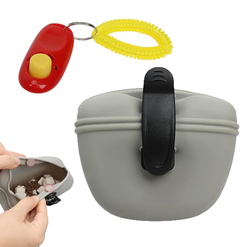 leryveo Hundetrainings-Clicker,Trainings-Clicker für Hunde | Leckerli für Hundetraining - Haustier-Leckerli-Tasche mit Handschlaufe für Verhaltenstraining für Katzen, Welpen, Vögel von leryveo