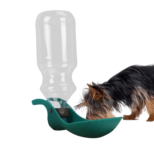 leryveo Tragbarer Reise-Wasserflaschenspender für Hunde, Hundewasserflaschen zum Spazierengehen - Tragbare Haustier-Wasserflasche mit Faltbarer Trinkschale - 450 ml Wasserspender für Haustiere zum von leryveo