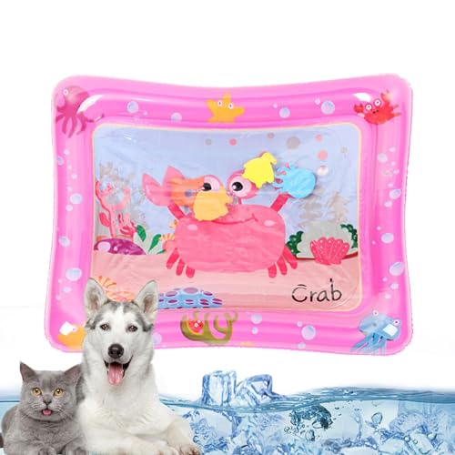 leryveo Wassermatte Katze | 17x22 Zoll Wasserspielmatte Katze | Aufblasbare Sensorische Wassermatte für Katzen und Hunde | Verdickte Kühlende Water Sensory Mat für Haustiere Im Innenbereich von leryveo