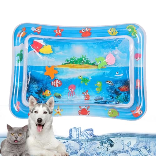leryveo Wasserspielmatte Katze | 17x22 Zoll/25 Zoll Wassermatte für Katzen | Interaktive Wasser Sensormatte für Katzen und Hunde | Aqua Matte Katze für Haustiere im Innenbereich von leryveo