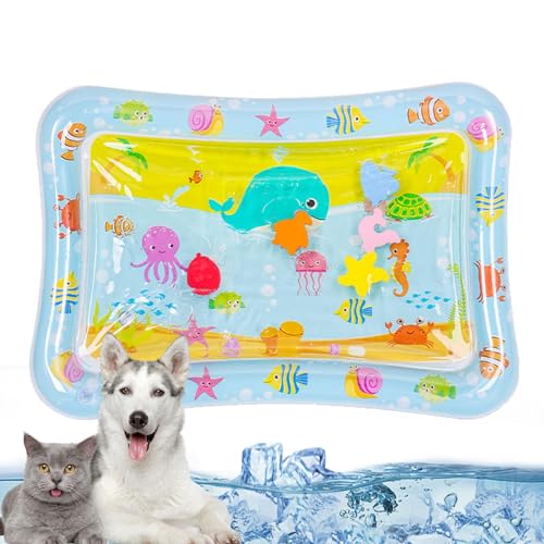 leryveo Wasserspielmatte Katze | 17x22 Zoll/25 Zoll Wassermatte für Katzen | Interaktive Wasser Sensormatte für Katzen und Hunde | Aqua Matte Katze für Haustiere im Innenbereich von leryveo