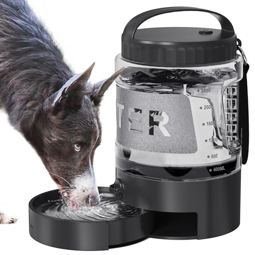 Wassernapf für Hunde, 2,7 l, Reise-Wassernapf für Hunde, Camping, Wandern, Reisen, Park, große Reise-Wasserflasche, tragbar mit herausziehbarer Trinkschale, Hunde-Wasserspender, von lesotc