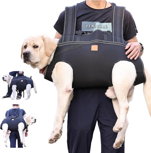 Hundegeschirr-Rucksack für große Hunde, Ganzkörper-Tragetuch mit Griff, Rehabilitationsträger für Treppen/Autos, alte Gelenkverletzungen, Arthritis, Unterstützung der Hinterbeine von letaofang