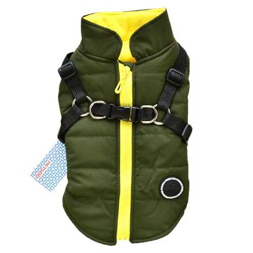 letaofang Hundemantel mit trapezförmigem Loch, wasserdichte Hundebekleidung, Winterjacke, warme Weste, Haustier-Outfit, Mäntel für kleine, mittlere Hunde von letaofang