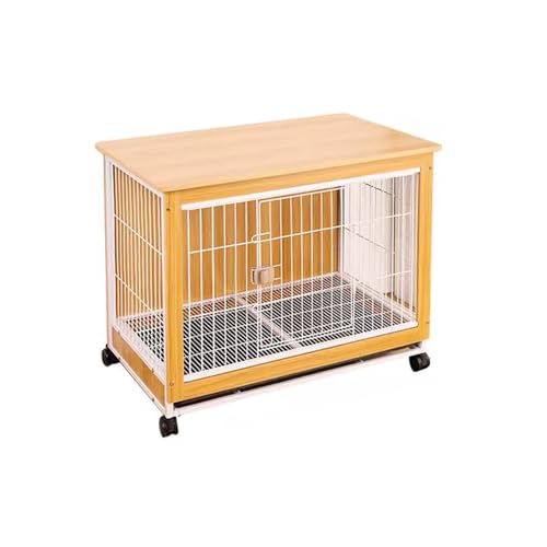 Hundekäfig/Katzenkäfig/Kaninchenkäfig – Haustierkäfig aus Holz – Zaun für kleine und Mittelgroße Hunde für zu Hause – Haustierkäfig für Hund/Katze/Kaninchen usw. – 78 x 56 x 70 cm(Yellow) von lhyangroupao