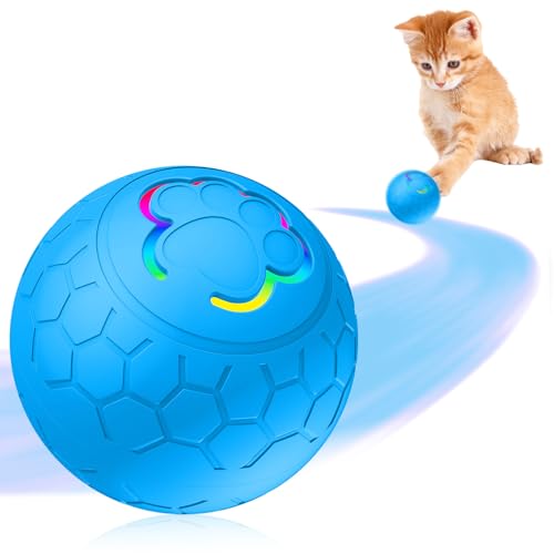 lifetter Interaktives Hunde Ball Spielzeug, USB Wiederaufladbar Hundespielzeug Ball, Interaktives Hundespielzeug Ball, für Welpen, Kleine, Mittlere Hunde (Blau) von lifetter