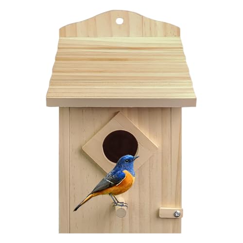 Vogelhäuser aus Holz für draußen, Kolibrihäuser für draußen, Bluebird-Häuser für draußen, leicht zu reinigen, Vogelhäuser aus Holz mit Sitzstangen für Blauvögel, Kolibris, Schraubenschlüssel, von lilLittle