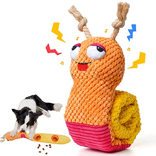 Quietschendes Hundespielzeug für kleine und mittelgroße Hunde, 66 cm, Schneckenform von lilfrd