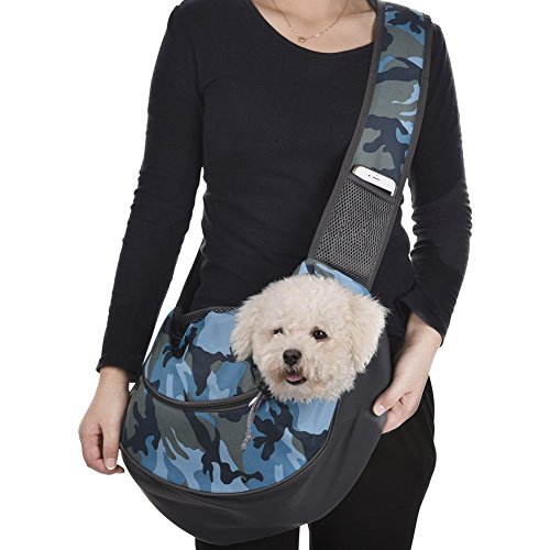 lineEUbea Haustiere leichte Crossbody-Tasche, Hund Crossbody-Taschen Hand-freie Katze Travel einstellbare Oxford Tuch Tragetasche mit Tasche für Telefon, 28cm * 48cm von lineEUbea