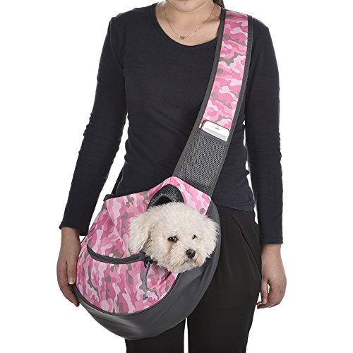 lineEUbea Haustiere leichte Crossbody-Tasche, Hund Crossbody-Taschen Hand-freie Katze Travel einstellbare Oxford Tuch Tragetasche mit Tasche für Telefon, 28cm * 48cm von lineEUbea