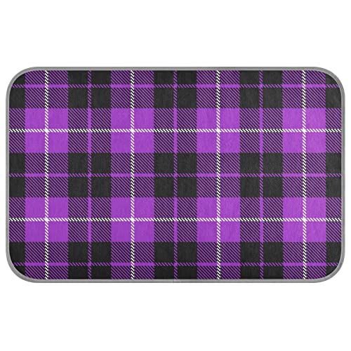 linqin Hundekühlmatte Tartan Plaid Cool Pad für Hunde Eisseide Kühlmatte Haustiermatte Tragbare Kistenmatten für Hundekäfige Katzenmatte von linqin