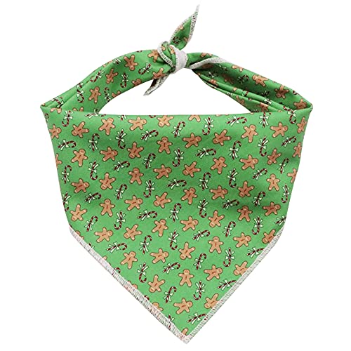 Lionet Paws Christmas Hunde Bandana Kopftücher Hundehalstuch Dreieckstuch für Kleine, Mittelgroße und Große Hunde Weihnachten Gingerbread Man von lionet paws