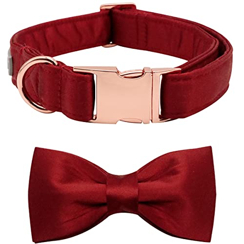 Lionet Paws Hundehalsband mit Fliege, bequemes Seide, Weihnachts-Hundehalsband mit abnehmbarer Fliege, für XL-Hunde, Hochzeit, Halsumfang 40-66 cm von lionet paws