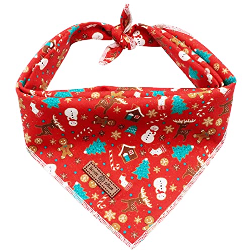 lionet paws Weihnachten Bandana für Hund Kopftücher Hundehalstuch Dreieckstuch für Kleine, Mittelgroße und Große Hunde von lionet paws