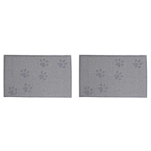 lionto Vorleger für Katzentoilette Katzenklomatte Katzenstreumatte, (M) 40x60 cm grau (Packung mit 2) von lionto