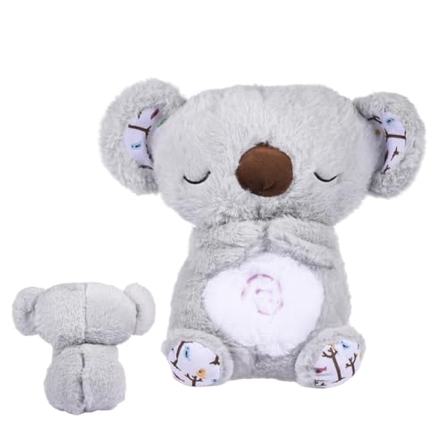 lisutupode Schlummer Koala Kuscheltier, Atmendes Tier, Sleeping Relief Koala Plüschtier, Beruhigender Koalabär, Schlaf Koala Kuscheltier Mit Atembewegung Und Musik, 30x20cm von lisutupode